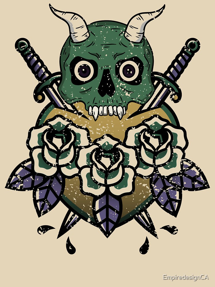 Gothic lovers floral skull graphic custom tshirt design by EmpiredesignCA Hoodie, Sweatshirt | BlankRebels.com (Image 3)