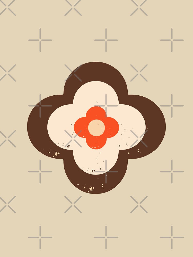 Mod 70s Floral Daisy Vanilla - Mid Century Floral by susycosta T-Shirts, Hoodie, Sweatshirt | BlankRebels.com (Image 3)