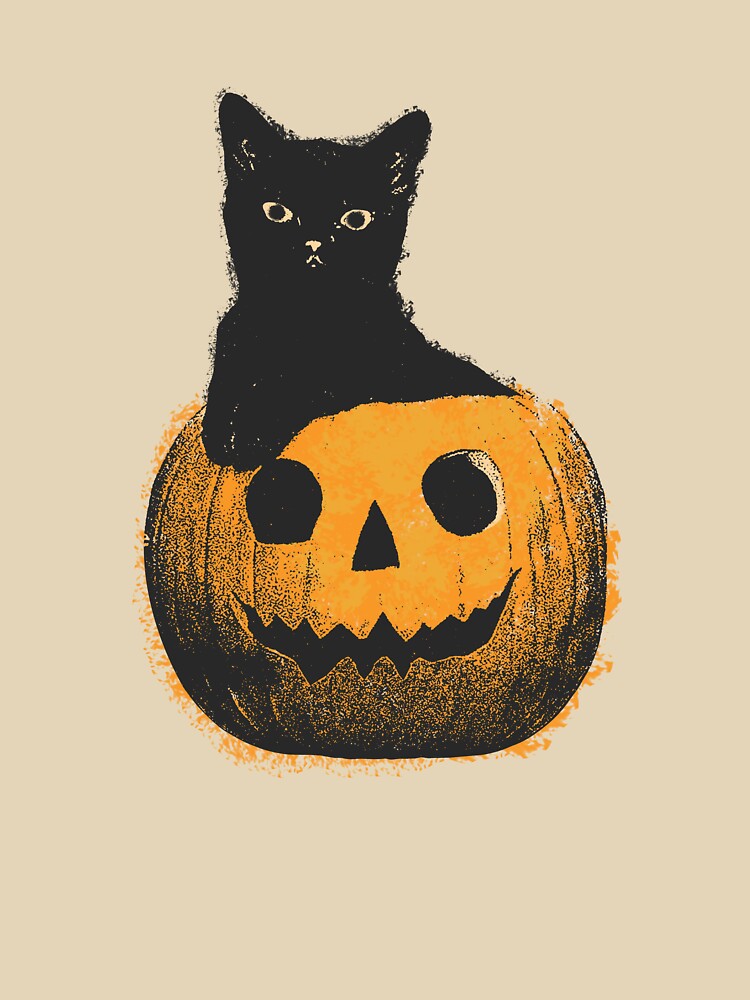 Cute spooky cat in pumpkin - Halloween retro by GoldenGodDesign T-Shirts, Hoodie, Sweatshirt | BlankRebels.com (Image 3)
