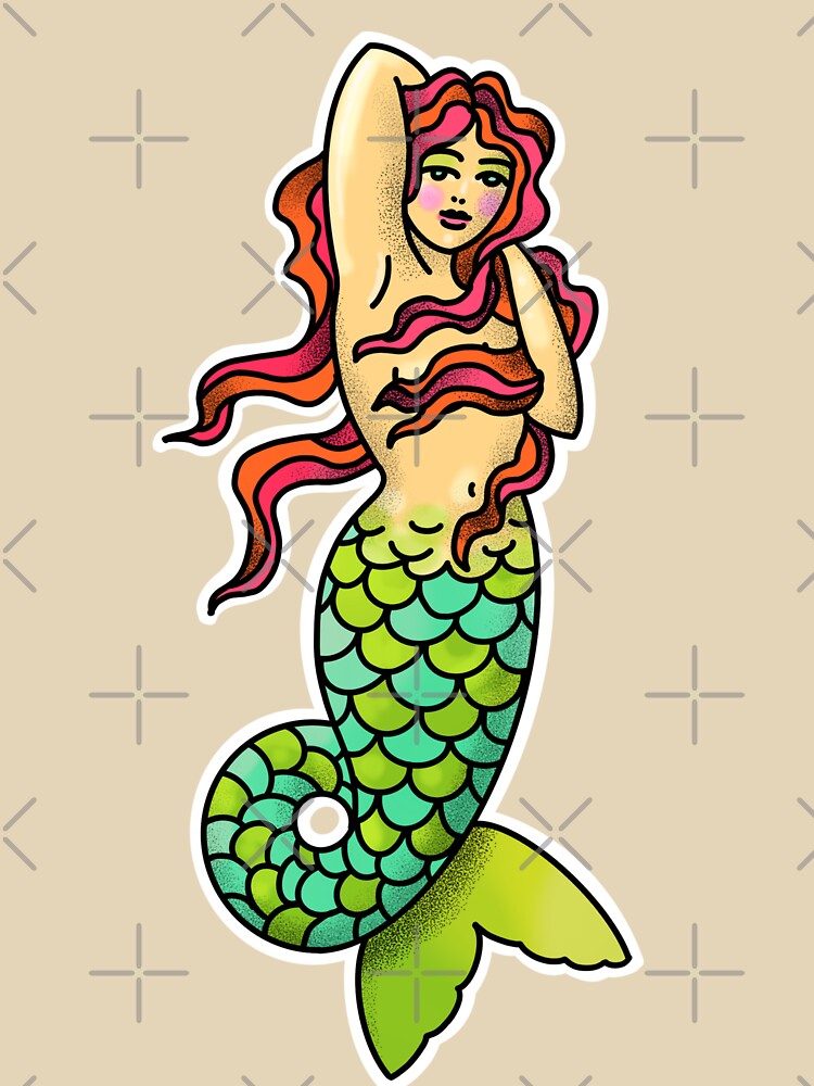 Mermaid tattoo, neotraditional style by weilertsen T-Shirts, Hoodie, Sweatshirt | BlankRebels.com (Image 3)