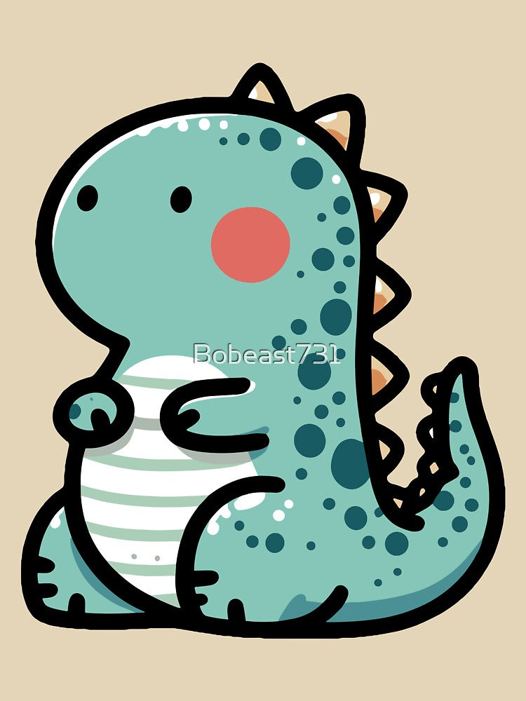 Cute Blue Dinosaur - Kawaii Style Dino Design for Kids and Adults by Bobeast731 T-Shirts, Hoodie, Sweatshirt (Image 3)