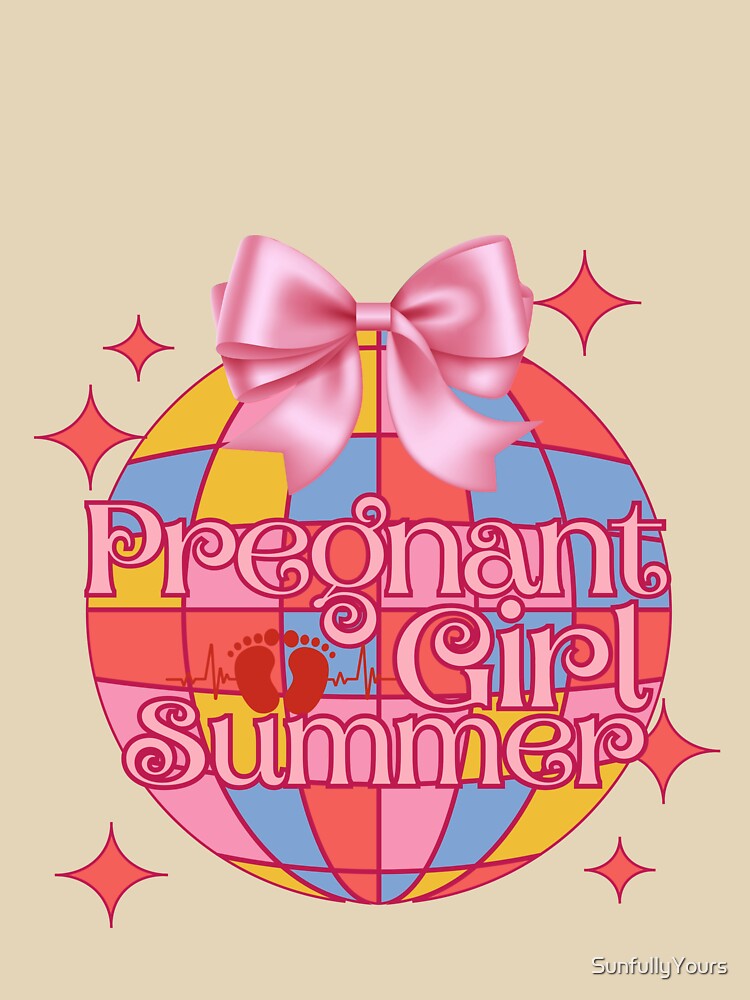 Pregnant Girl Summer Coquette Disco Ball Pregnancy Reveal by SunfullyYours