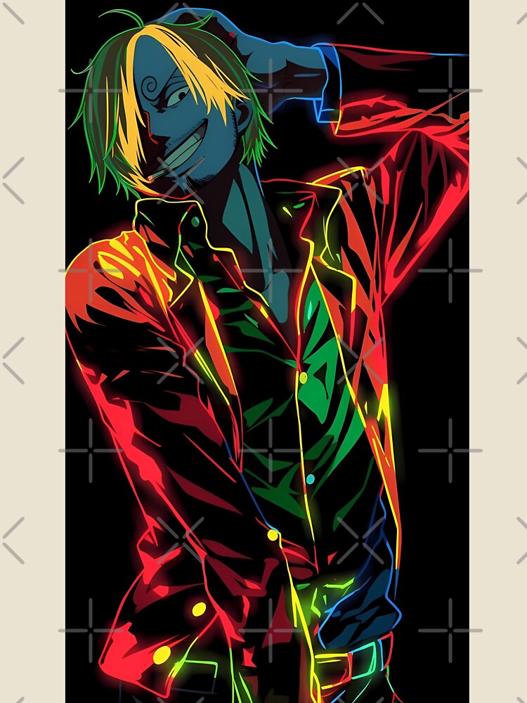 Sanji | Neon Chef Fighter Glow – Anime Inspired Flame Kick Warrior Art by Dyan4