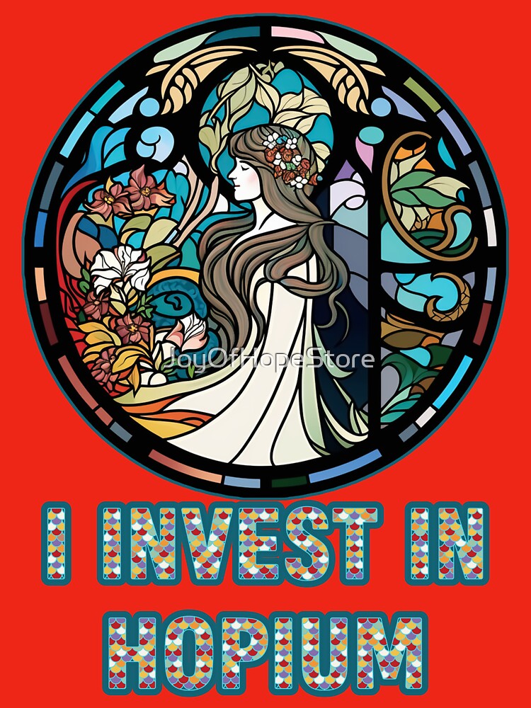 I Invest In Hopium Round Stained Glass Window with Multicolored Lettering by JoyOfHopeStore T-Shirts, Hoodie,... (Image 3)