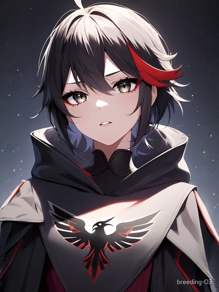 Crow Emblem Hoodie Anime Art | Raven Wing Mystic Hooded Character T-Shirt / Hoodie by breeding-03 Sweatshirt (Image 3)