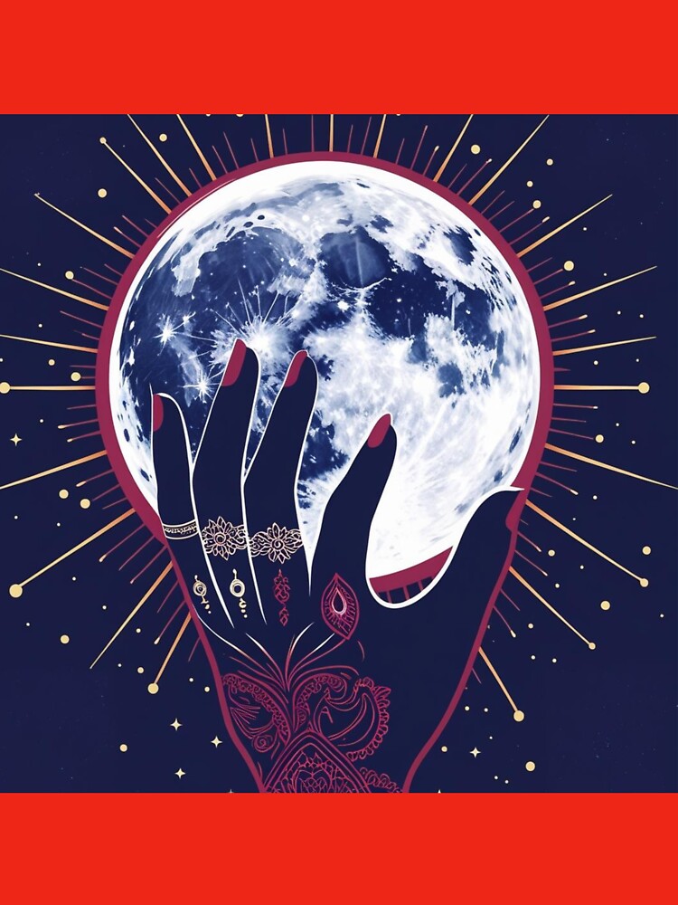 Touch the Moon – Mystical Hand with Henna & Lunar Glow by Her Amulet T-Shirts, Hoodie, Sweatshirt | BlankRebels.com (Image 3)
