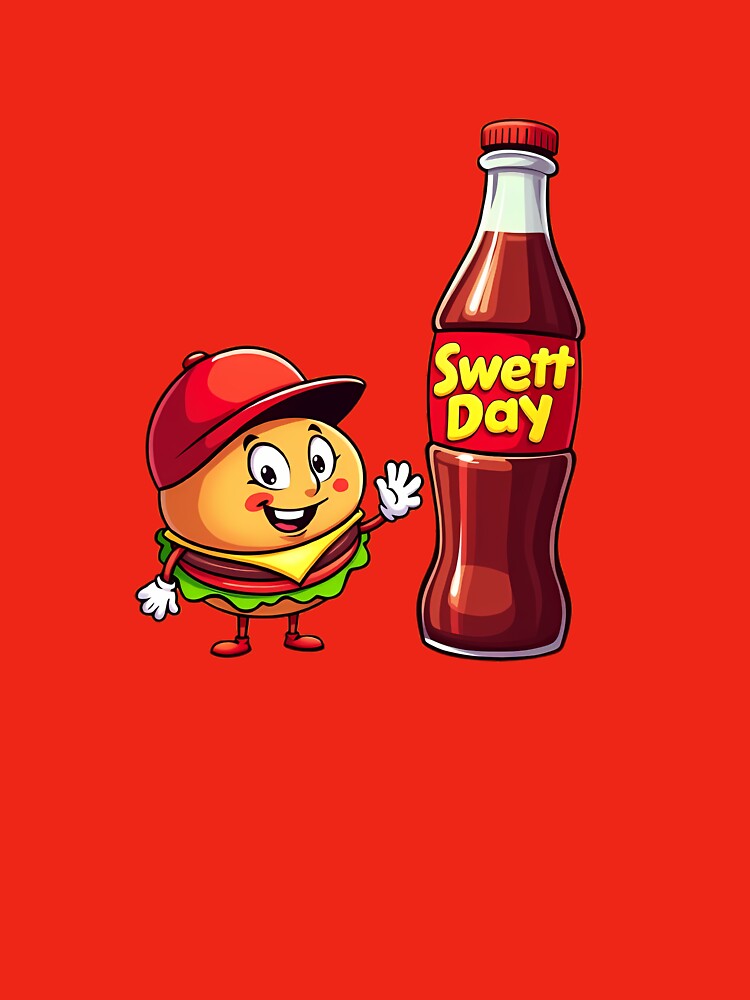 Cute Burger in Love with Soda – Funny Kawaii Food Art | Sweet Day by Sweetday2025 T-Shirts, Hoodie, Sweatshirt (Image 3)
