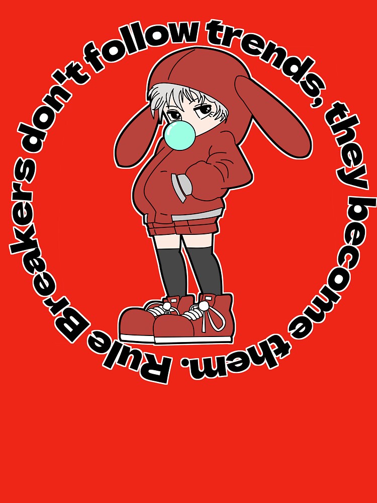 Rule Breaker Bunny Hoodie – Chibi Streetwear Tee by collectionA Sweatshirt | BlankRebels.com (Image 3)