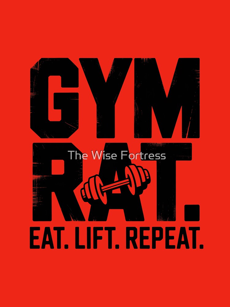 Copy of Gym Rat Eat Lift Repeat Vintage Weightlifting T-Shirt Design by The Wise Fortress Hoodie, Sweatshirt (Image 3)