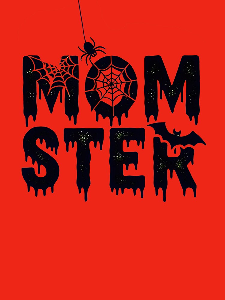 Momster T-shirt, Halloween Mom Graphic Tee, Spooky Monster Mom Shirt, Halloween Bats Hoodie, Spooky Spider And... (Image 3)