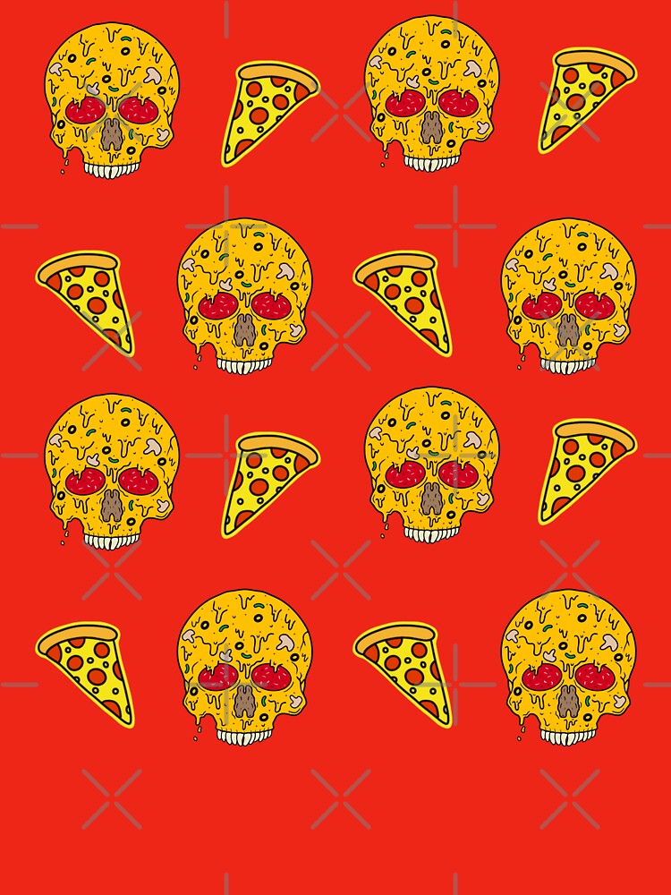 Pizza Skulls N Slices (Red) by Milasneeze T-Shirts, Hoodie, Sweatshirt | BlankRebels.com (Image 3)