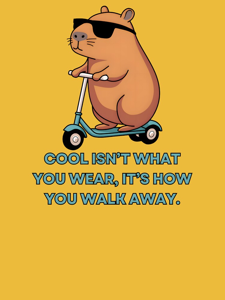 Cool Capybara on Scooter by Artsy Aesthetic T-Shirts, Hoodie, Sweatshirt | BlankRebels.com (Image 3)