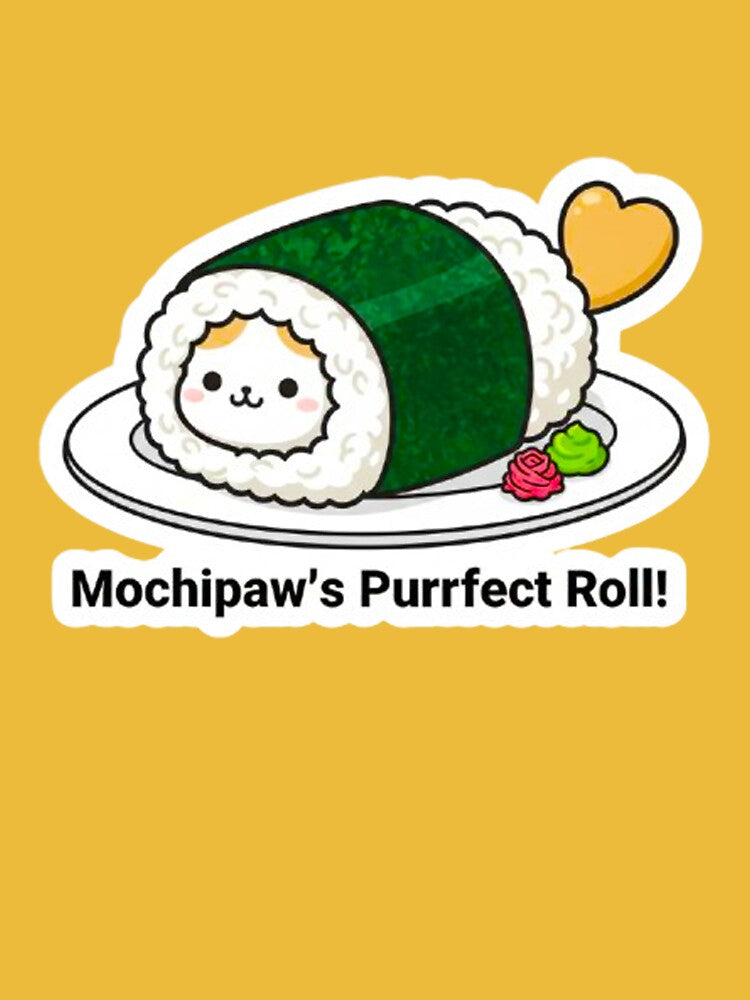 Kawaii Sushi Cat - Mochipaw's Purrfect Roll Cute Japanese Neko Art by MT-Hub | Cute Aesthetic Art, Stickers &... (Image 3)