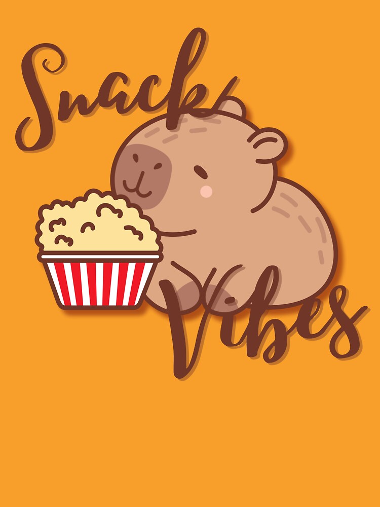 Snack Vibes Capybara Eating Popcorn Design by MintNinja17 T-Shirts, Hoodie, Sweatshirt | BlankRebels.com (Image 3)