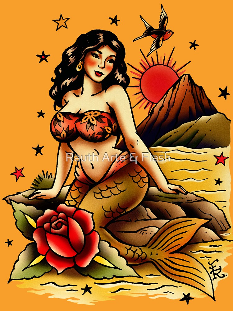 Traditional Brazilian Flash – Tropical Siren by Rauth Arte & Flash T-Shirts, Hoodie, Sweatshirt | BlankRebels.com (Image 3)