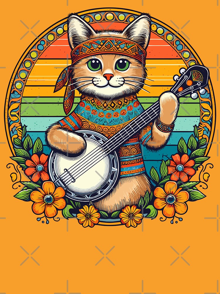 Hippie Banjo Cat by RayCrimson