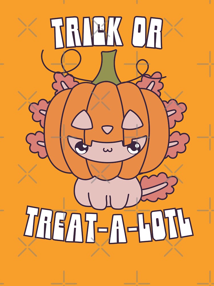 Trick or Treat-A-Lotl Axolotl Pumpkin Head Halloween by hoffe-e T-Shirts, Hoodie, Sweatshirt | BlankRebels.com (Image 3)
