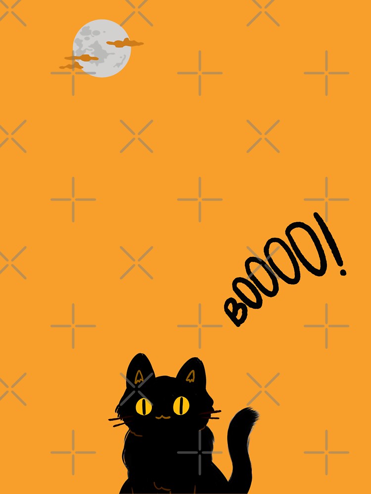 Black Cat - Boooo: Spooky Halloween Cat Design by cabana.space T-Shirts, Hoodie, Sweatshirt | BlankRebels.com (Image 3)