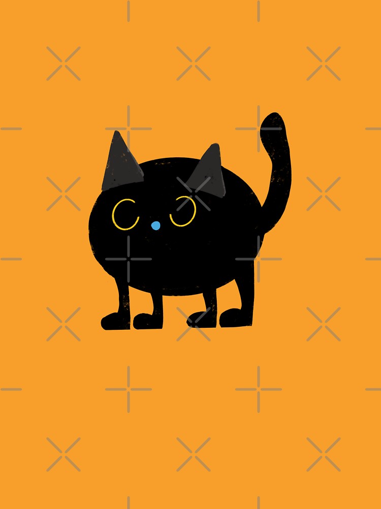 Halloween Cute Kawaii Black Cat Yellow by susycosta T-Shirts, Hoodie, Sweatshirt | BlankRebels.com (Image 3)