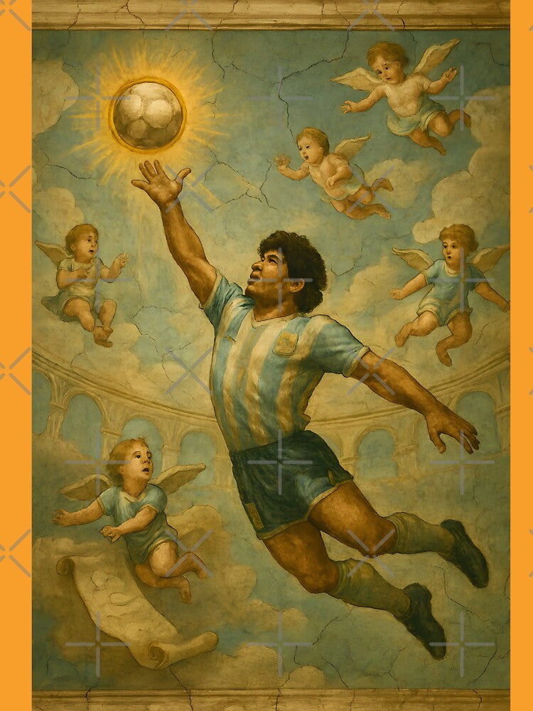 Maradona – Hand God Divine Fresco Football Poster T-Shirts, Hoodie, Sweatshirt