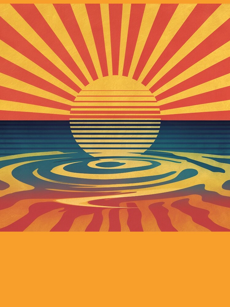 Retro Sunset Over Vibrant Waters by Martyn0885 T-Shirts, Hoodie, Sweatshirt | BlankRebels.com (Image 3)