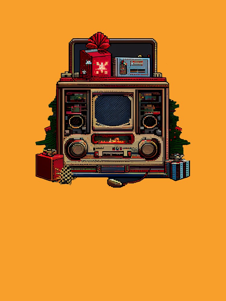 Retro radio (Christmas edition) by Pixelarium T-Shirts, Hoodie, Sweatshirt | BlankRebels.com (Image 3)