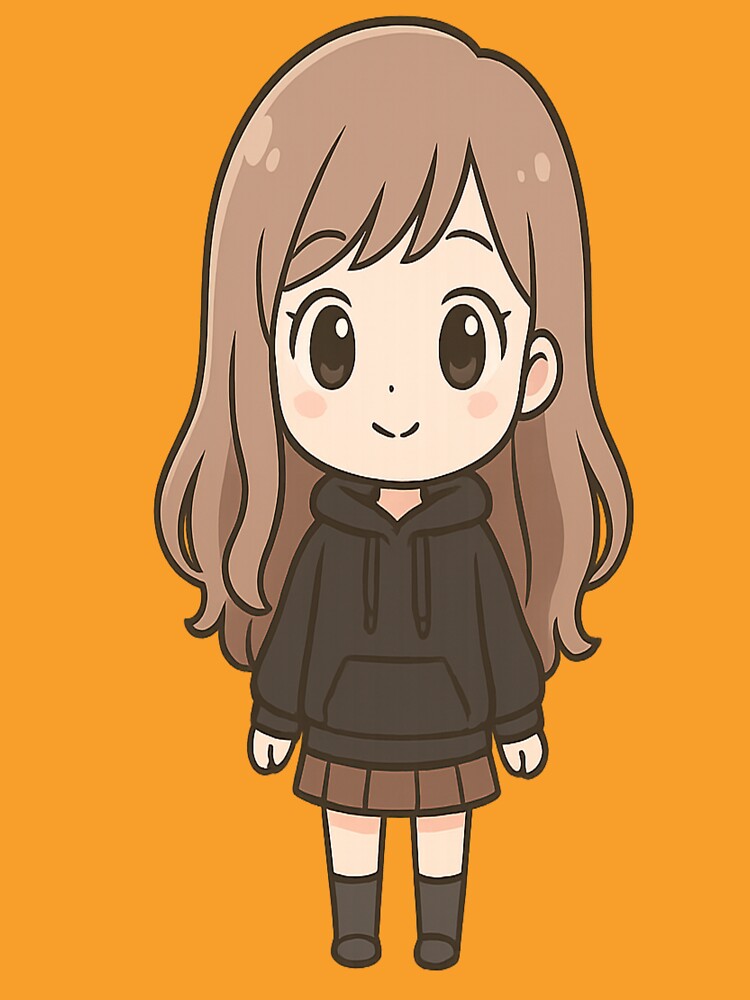 Cute Chibi Character | Kawaii Aesthetic Art | Adorable Anime Style Cartoon | Trendy T-Shirt & Hoodie Design by... (Image 3)