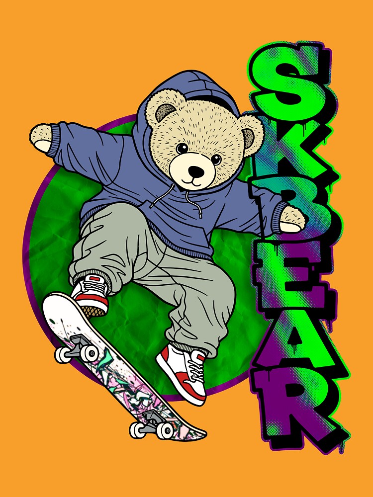 Teddy bear on a skateboard by krabbaraban T-Shirts, Hoodie, Sweatshirt | BlankRebels.com (Image 3)