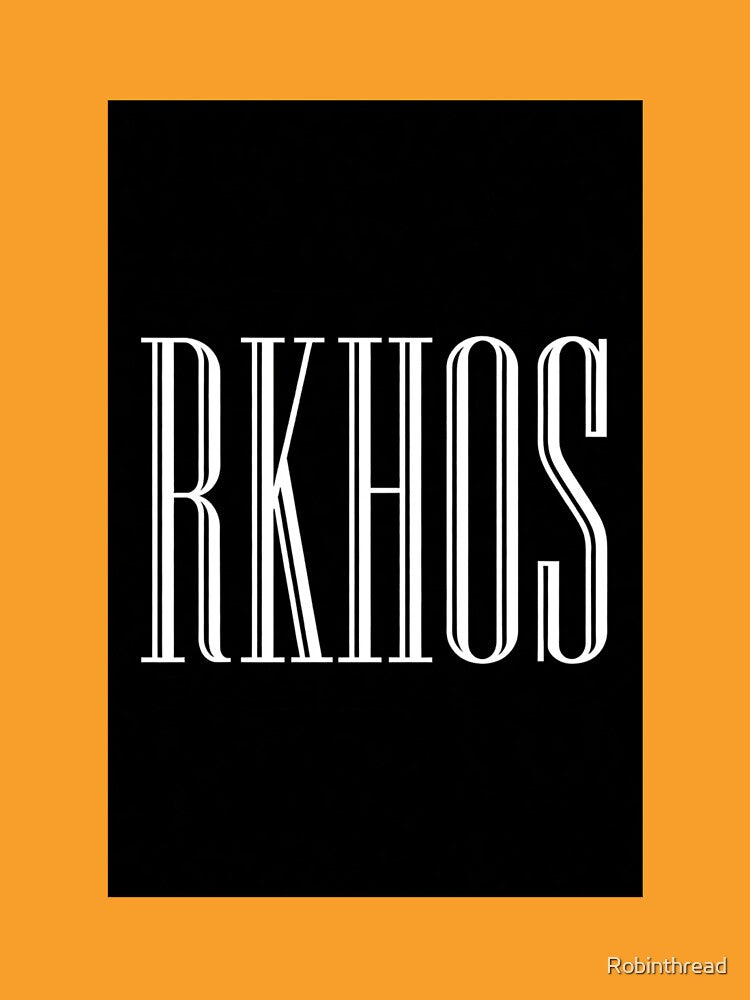 RKHOS Minimalist Typography Design | Bold Black & White Lettering by Robinthread T-Shirts, Hoodie, Sweatshirt (Image 3)