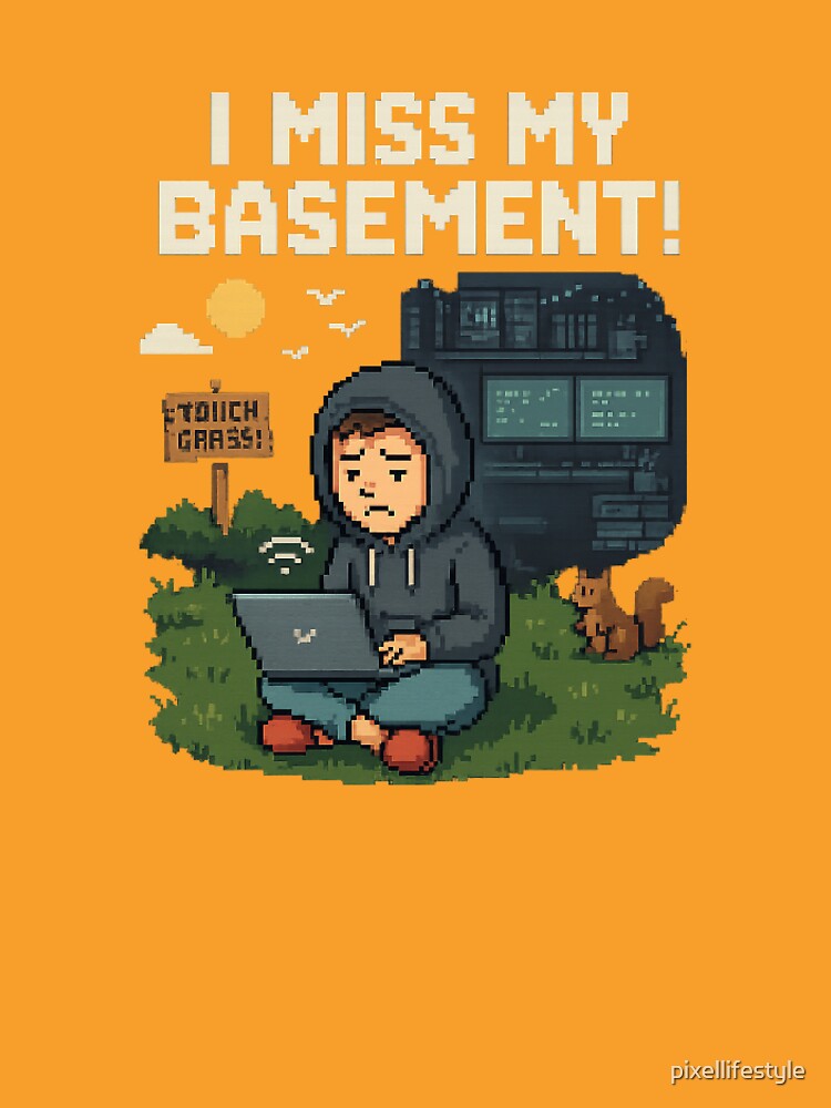 I Miss My Basement – Developer Life Pixel Art by pixellifestyle T-Shirts, Hoodie, Sweatshirt | BlankRebels.com (Image 3)
