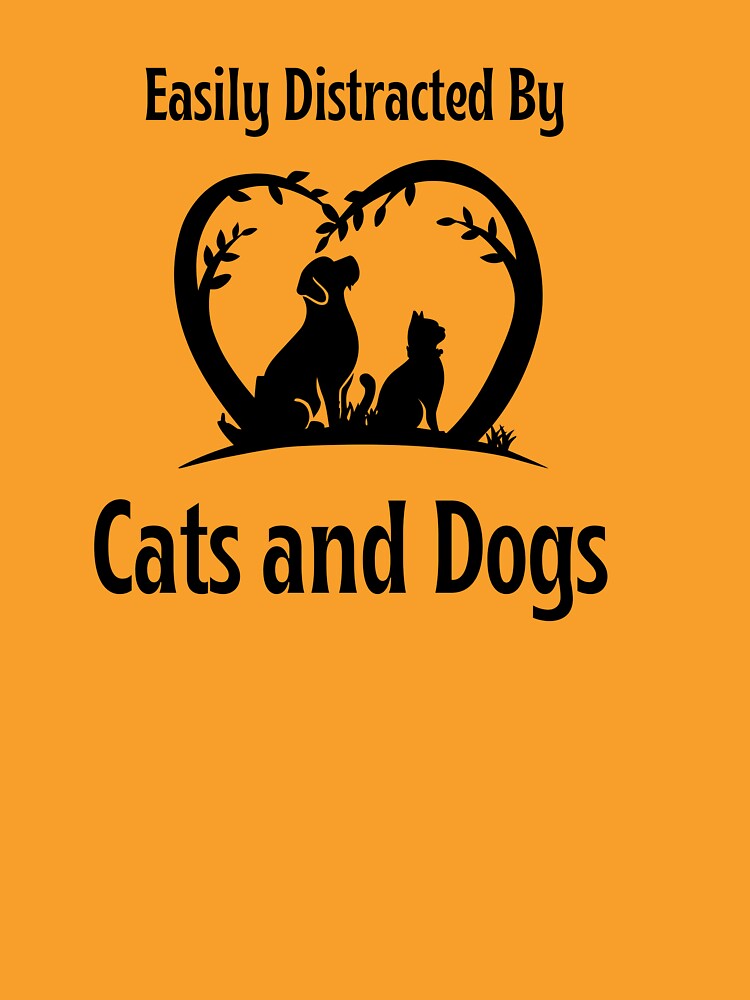 Easily Distracted Cats Dogs – Funny Pet Lover Quote Sticker T-Shirts, Hoodie, Sweatshirt