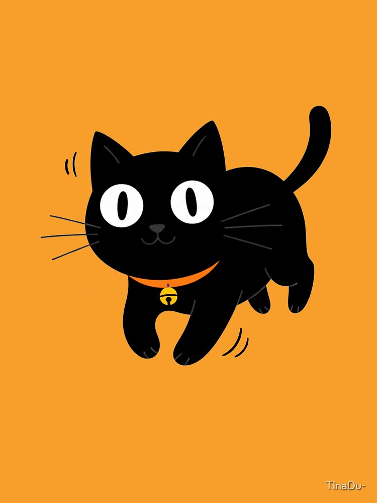 Cute Black Cat Halloween Cartoon | Funny Spooky Kitty Design by TinaDu- T-Shirts, Hoodie, Sweatshirt (Image 3)