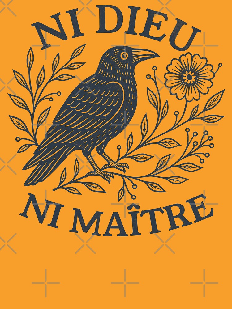 Ni Dieu Ni Maître Floral Raven by Beanster-nl T-Shirts, Hoodie, Sweatshirt | BlankRebels.com (Image 3)