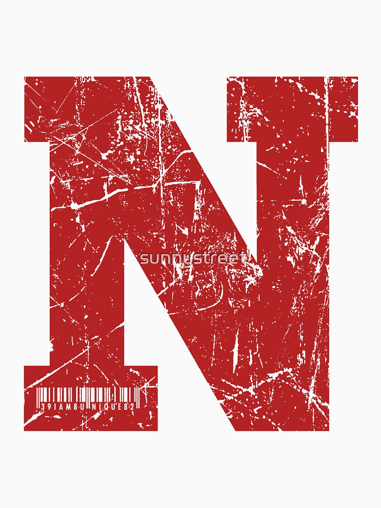 Red Grunge Monogram Letter "N" I Am Unique by SunnyStreet T-Shirts, Hoodie, Sweatshirt | BlankRebels.com (Image 3)