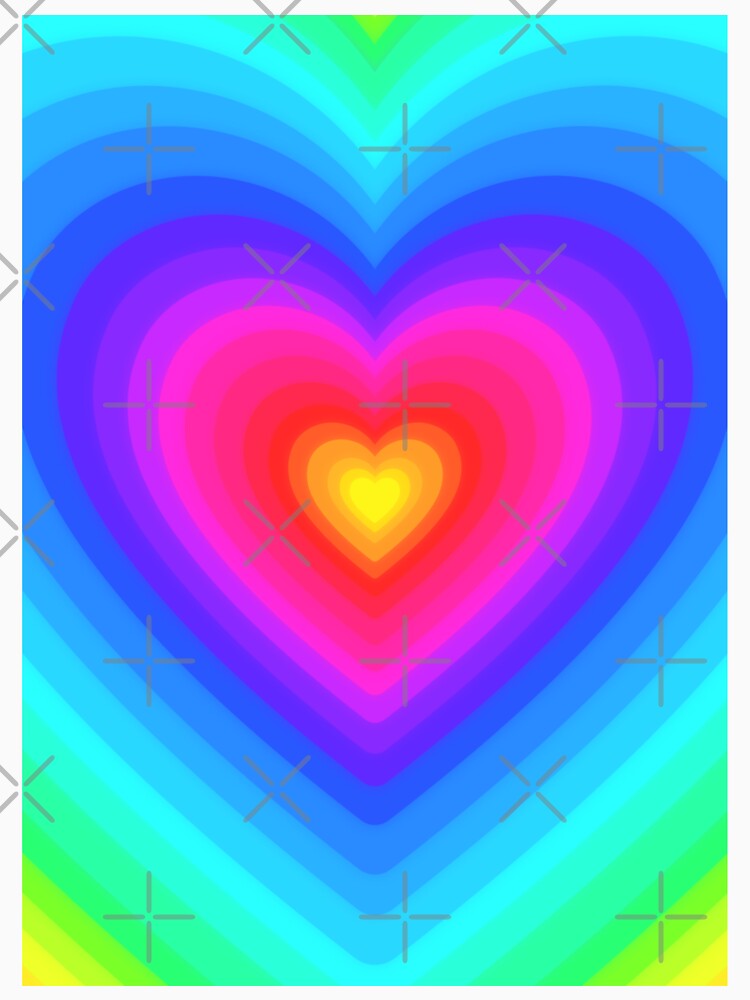 Aesthetic y2k neon rainbow hearts by Angela Wong T-Shirts, Hoodie, Sweatshirt | BlankRebels.com (Image 3)