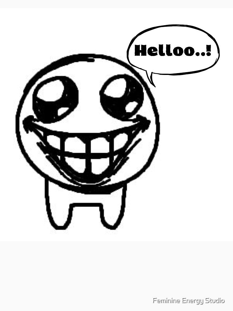 Funny Hello Meme Face – Minimalist Black and White Cartoon Doodle by Feminine Energy Studio T-Shirts, Hoodie,... (Image 3)