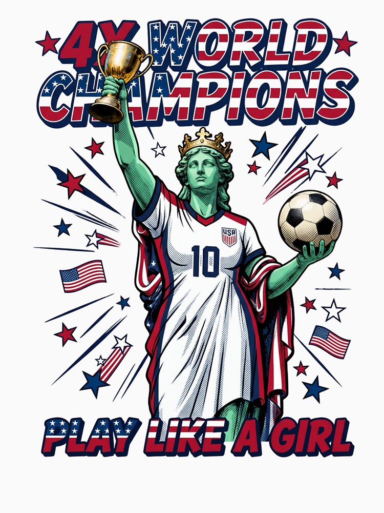 Play Like A Girl - Lady Liberty USA Women's Soccer Graphic by pixelandpassionart
