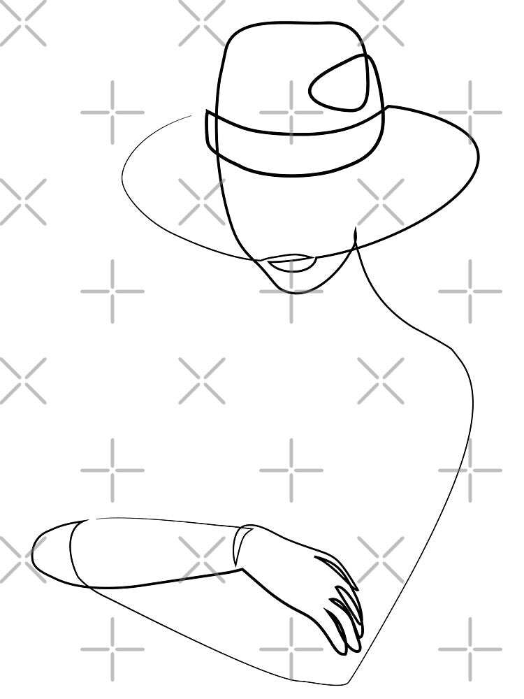 Mysterious hat's lady - Minimal line art by InspiRin T-Shirts, Hoodie, Sweatshirt | BlankRebels.com (Image 3)