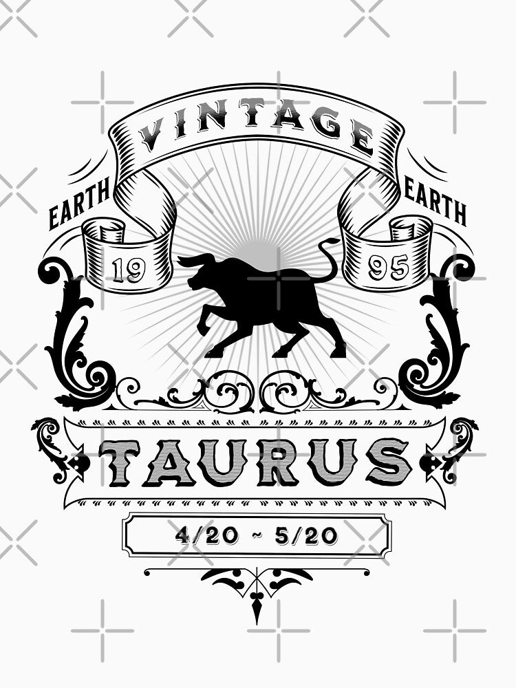 The Zodiac Sign of Taurus Black and White 1995 by rhombusOnion T-Shirts, Hoodie, Sweatshirt | BlankRebels.com (Image 3)