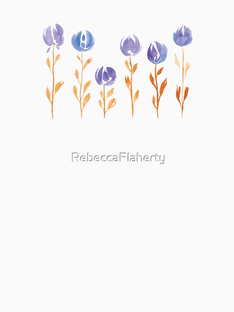 Floral Stems | Orange Blue by RebeccaFlaherty T-Shirts, Hoodie, Sweatshirt | BlankRebels.com (Image 3)