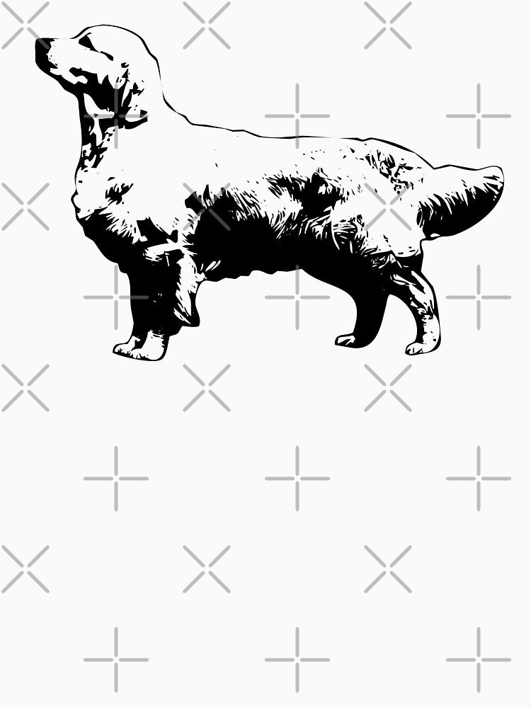 Golden Retriever Black and White Art by Elarex T-Shirts, Hoodie, Sweatshirt | BlankRebels.com (Image 3)