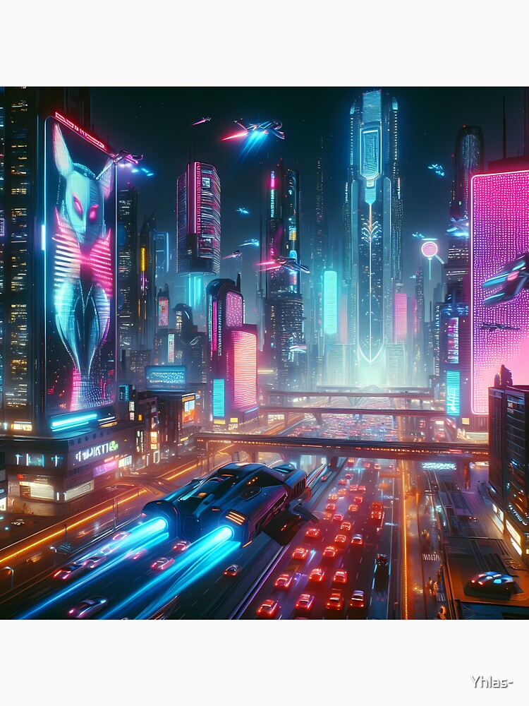 Synthwave Skylines: Exploring the Cybernetic Metropolis by somethingcreative T-Shirts, Hoodie, Sweatshirt (Image 3)