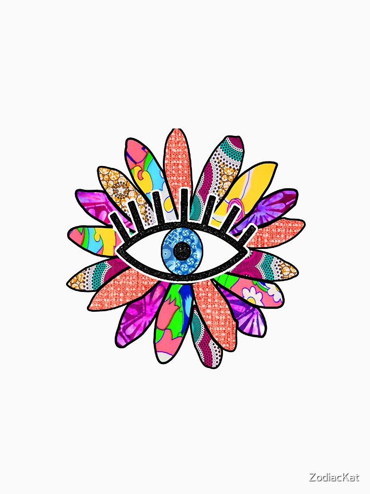 Evil Eye Graphic with Rainbow Patchwork Petals by ZodiacKat T-Shirts, Hoodie, Sweatshirt | BlankRebels.com (Image 3)