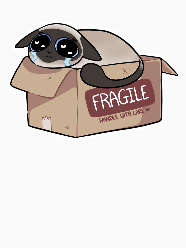 Fragile Handle with Care! (siamese cat) by sarakayy T-Shirts, Hoodie, Sweatshirt | BlankRebels.com (Image 3)