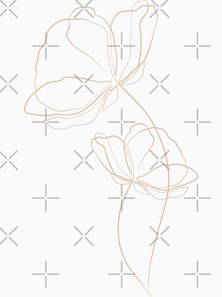 Peonies - Minimal line art by InspiRin T-Shirts, Hoodie, Sweatshirt | BlankRebels.com (Image 3)