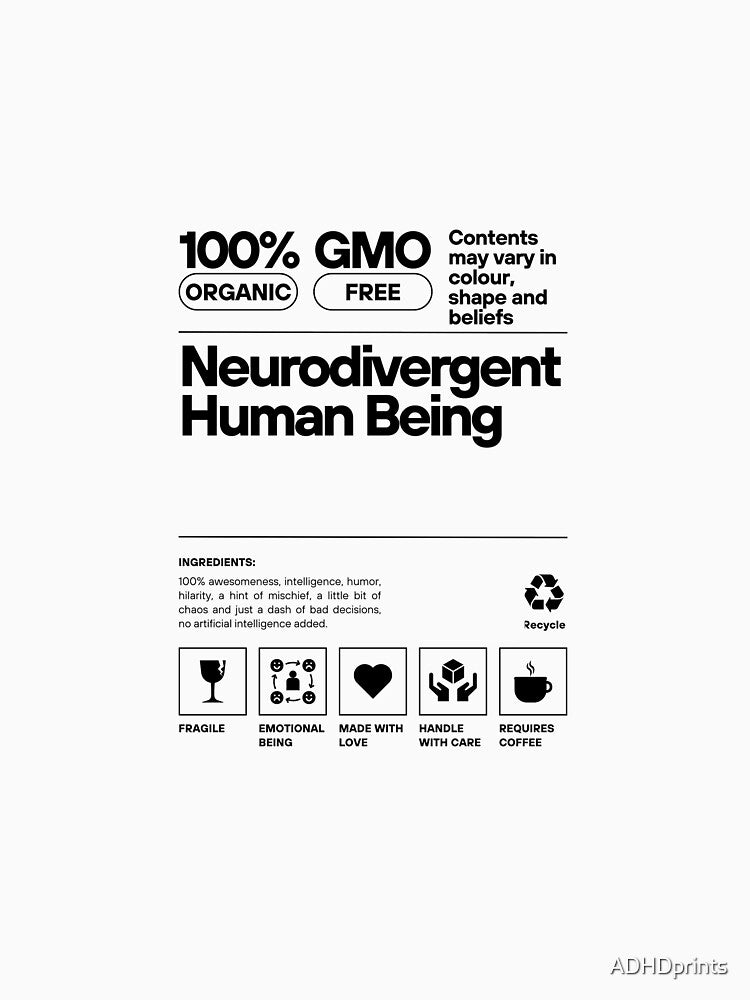 Neurodivergent inside by ADHDprints T-Shirts, Hoodie, Sweatshirt | BlankRebels.com (Image 3)