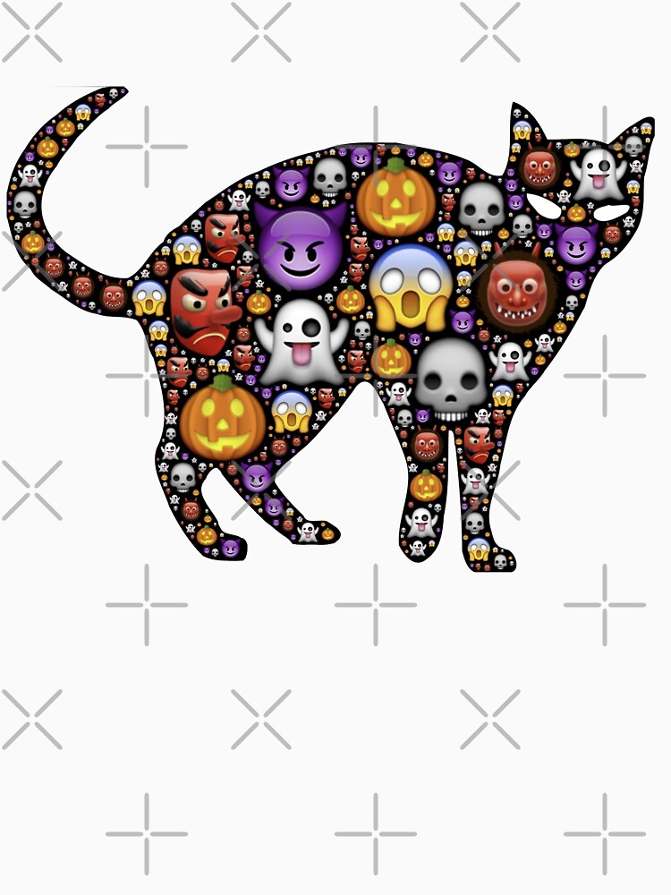 Black Cat Emoji Style Halloween design - Black Cat Halloween by AR Studios T-Shirts, Hoodie, Sweatshirt (Image 3)
