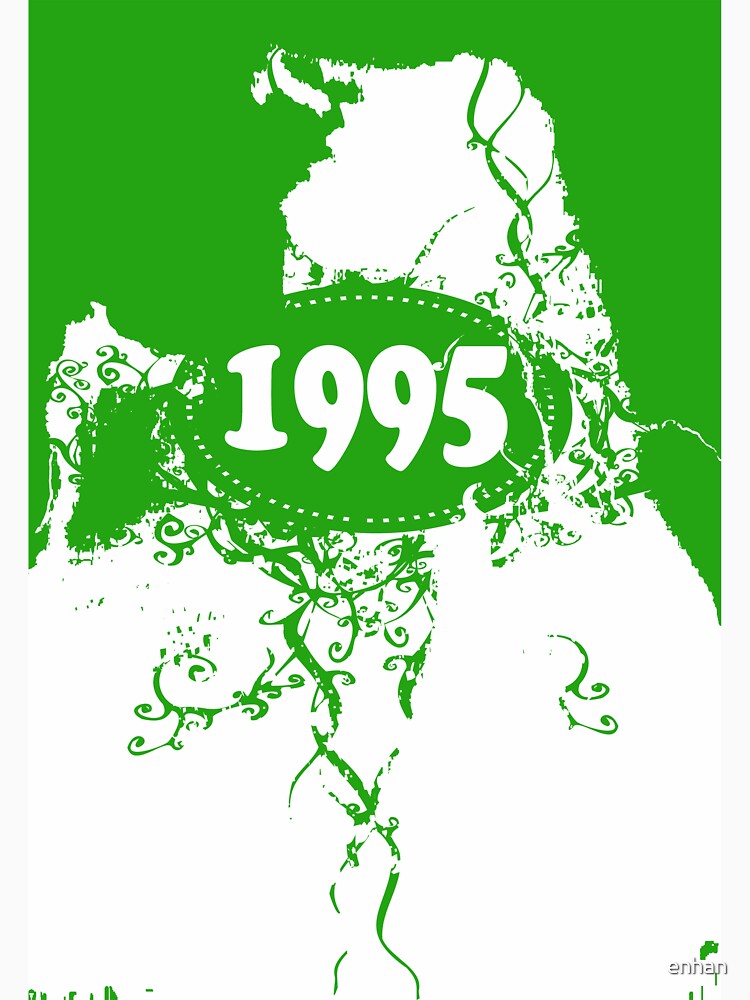 1995 Green, white retro vintage T-shirt by enhan Hoodie, Sweatshirt | BlankRebels.com (Image 3)