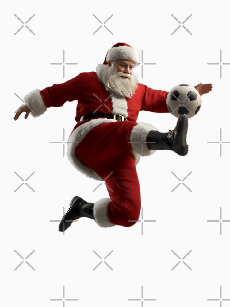 Santa Soccer Bicycle Kick Santa Claus Funny Xmas Sport Gifts by Thread&Fable