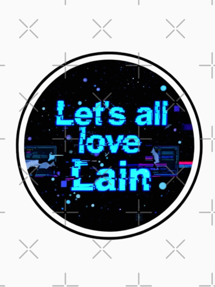 Let's all Love Lain text serial Experiments Lain sky Aesthetic | Cute Bear Hoodie Anime Vaporwave Design by... (Image 3)